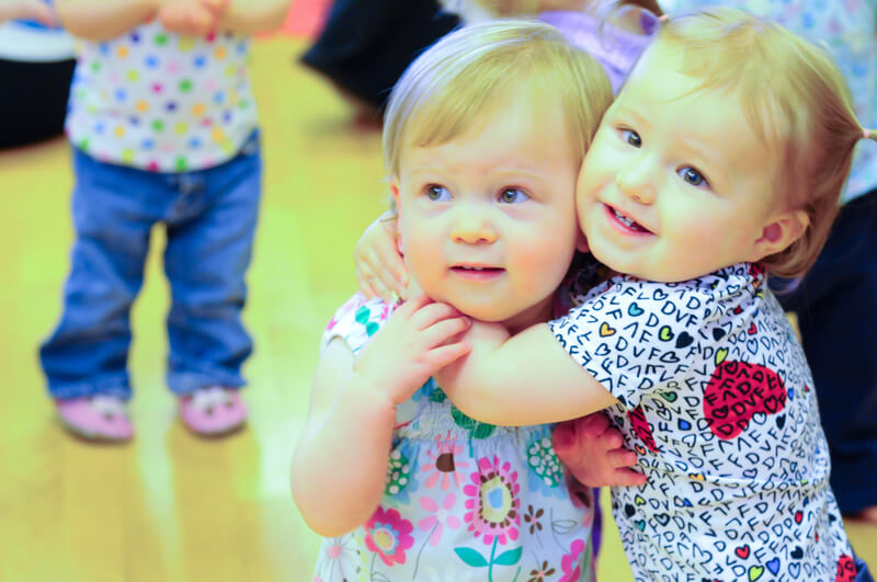 kids hugging