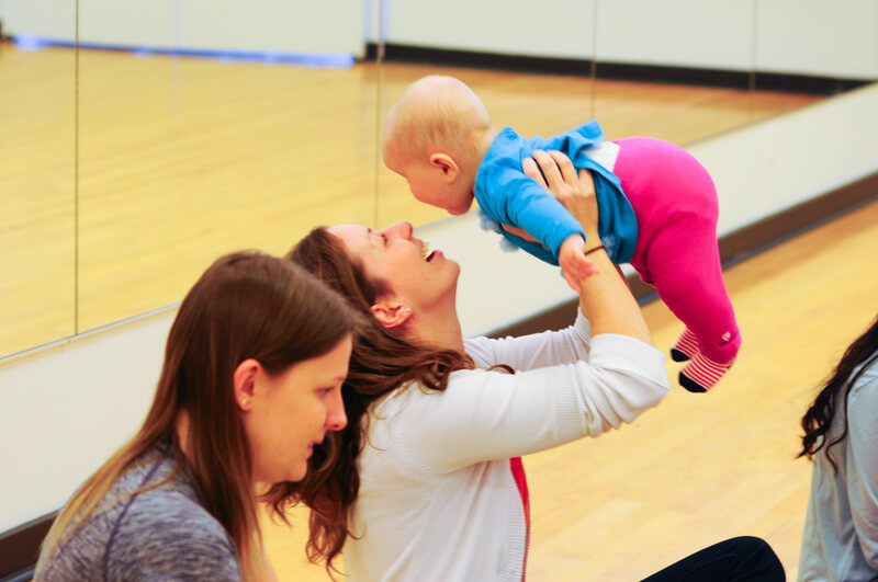 mom raising her child